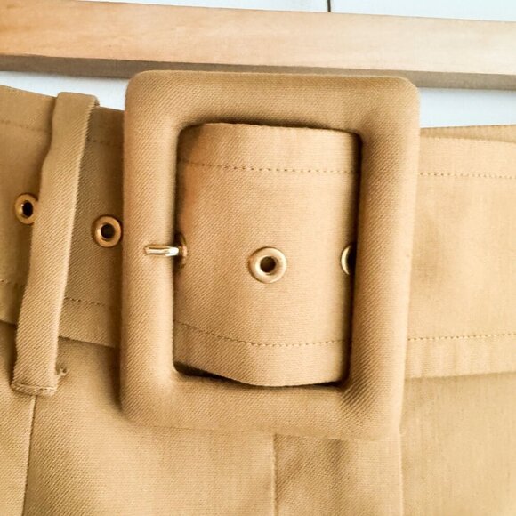 Sportmax Max Mara Short Mini Camel Beige Wide Belt Skirt - Picture 5 of 7